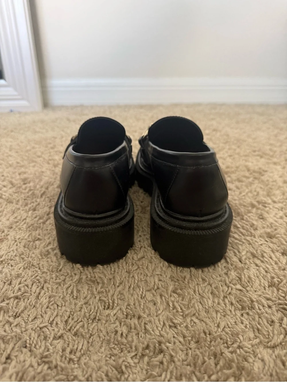 NWOT H&M Black Chunky Loafer with Gold Bit Hardware - Women Size 5.5